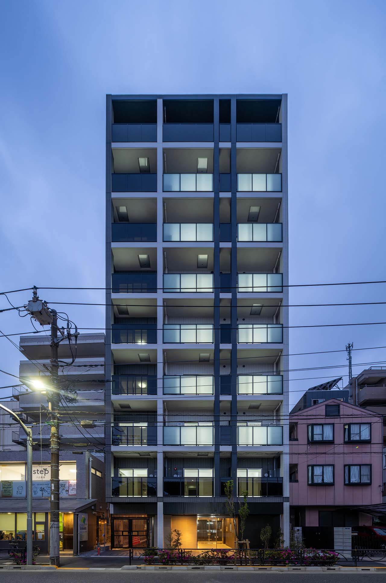 メインステージ八広 新築工事（東京都墨田区） 外観夜景